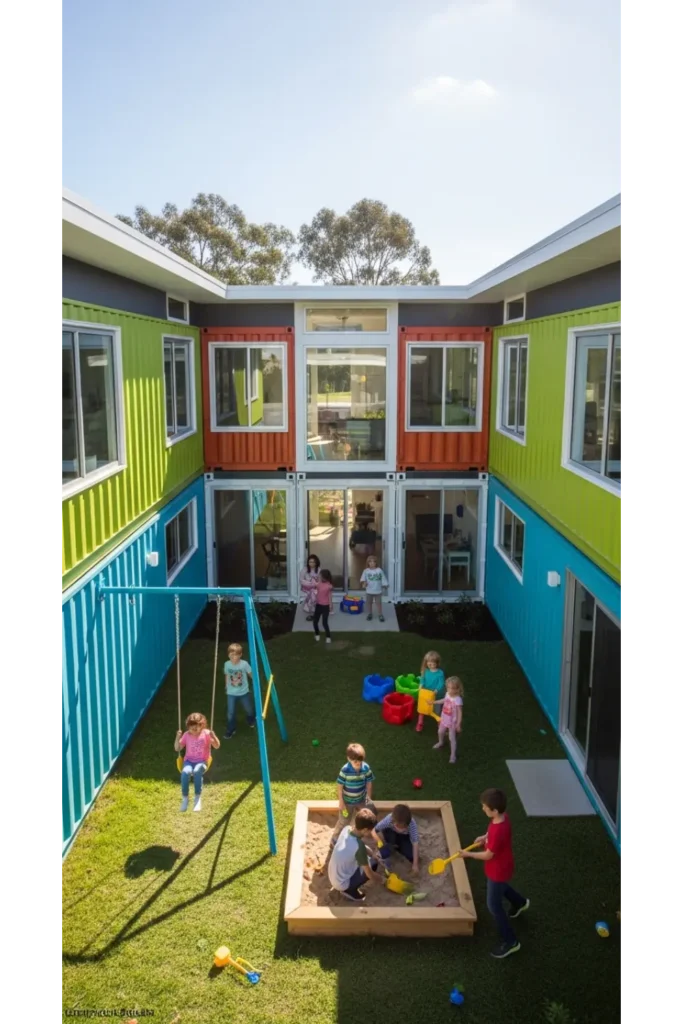 24 Shipping Container Homes for Smart Living 5 Family Courtyard Design