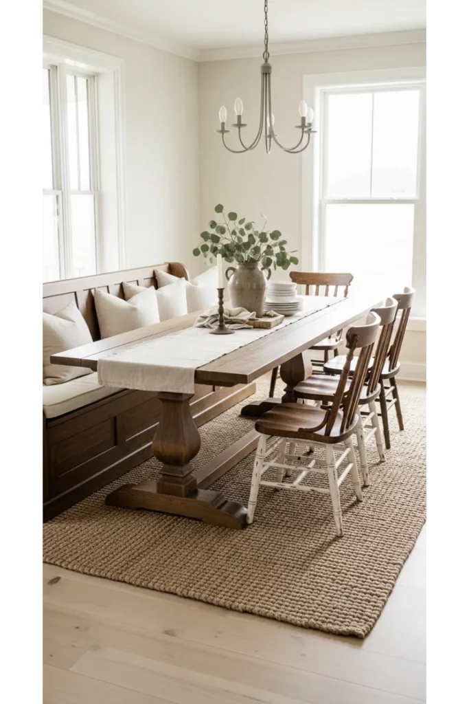 22+ Modern Farmhouse Dining Room Ideas 20 Farmhouse Dining Room With Bench Seating