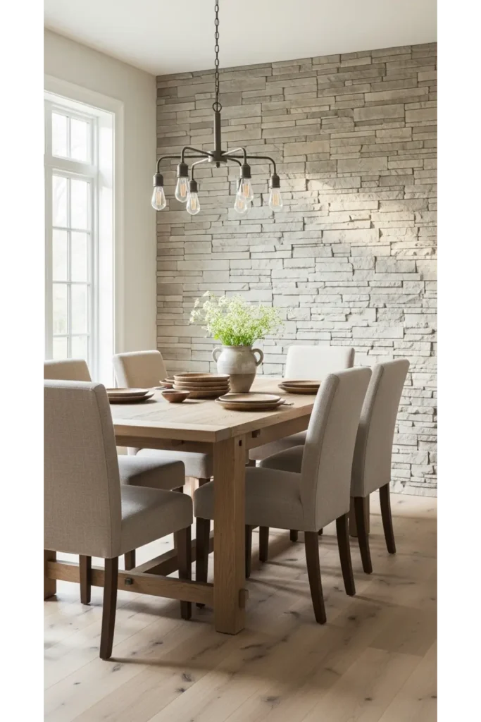 23 Farmhouse Dining Room Ideas for Rustic Charm 13 Farmhouse Dining Rooms Using Natural Stone Elements