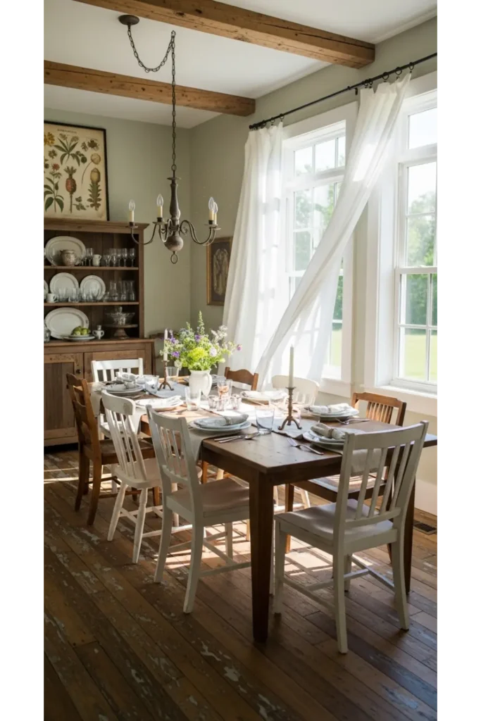 23 Farmhouse Dining Room Ideas for Rustic Charm 23 Farmhouse Dining Rooms With Large Windows