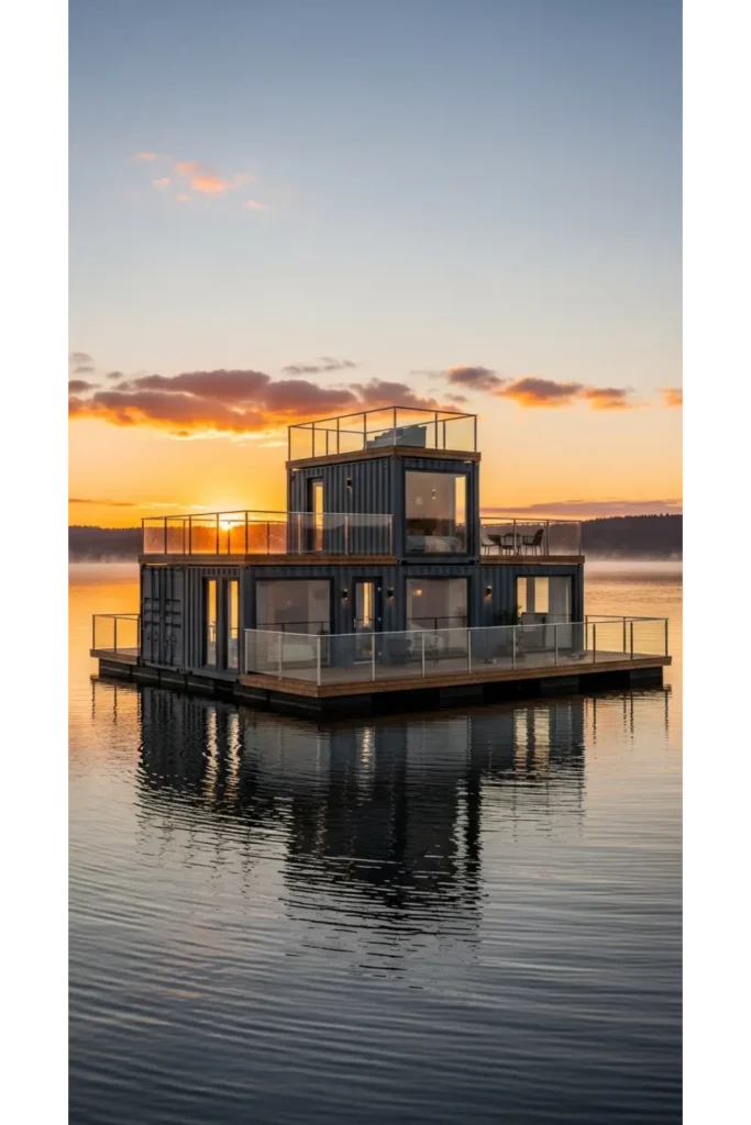 24 Shipping Container Homes for Smart Living 15 Floating Lake House