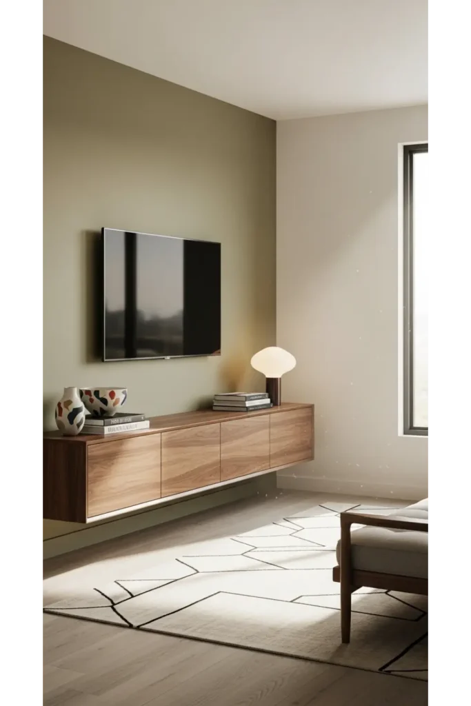 Floating Media Console for Clean Look