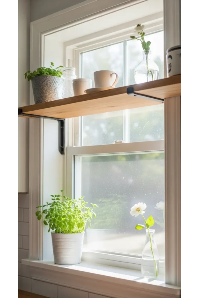 Floating Shelves Above Windows