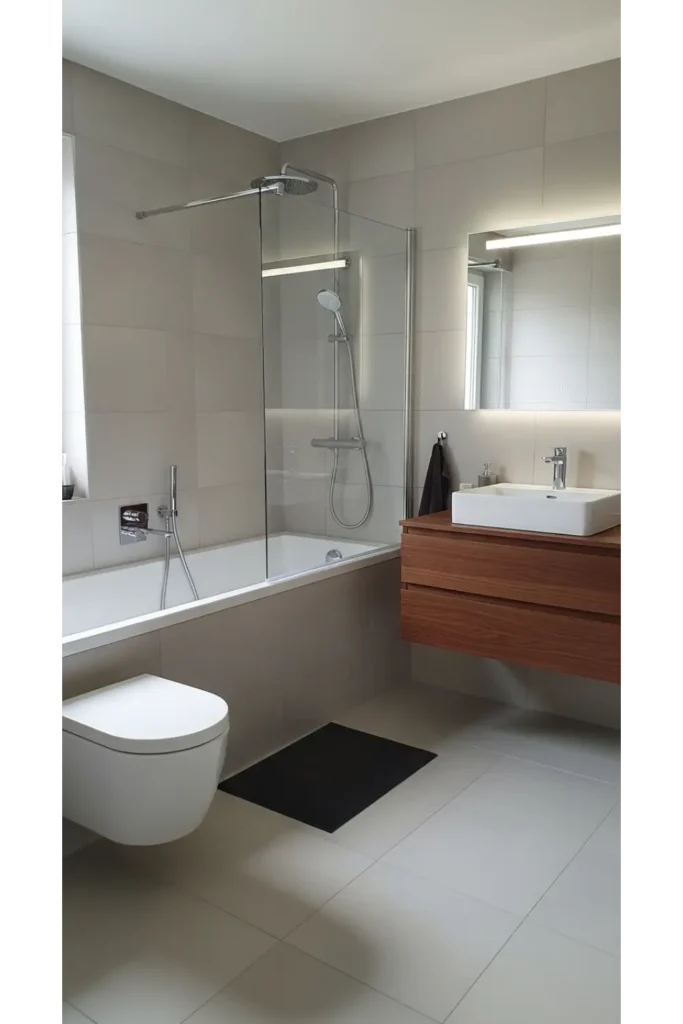 Frameless Glass Divider for Bathtub Shower Combo