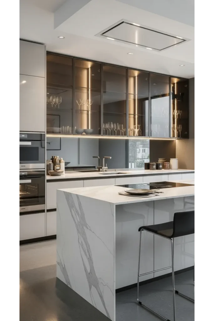 22 Modern Kitchen Design Ideas For Sleek Homes 16 Glass And Metal Accents