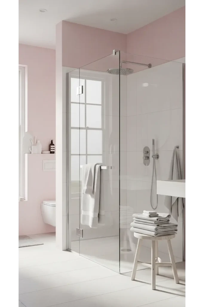 Glass Partition Instead of Shower Curtains