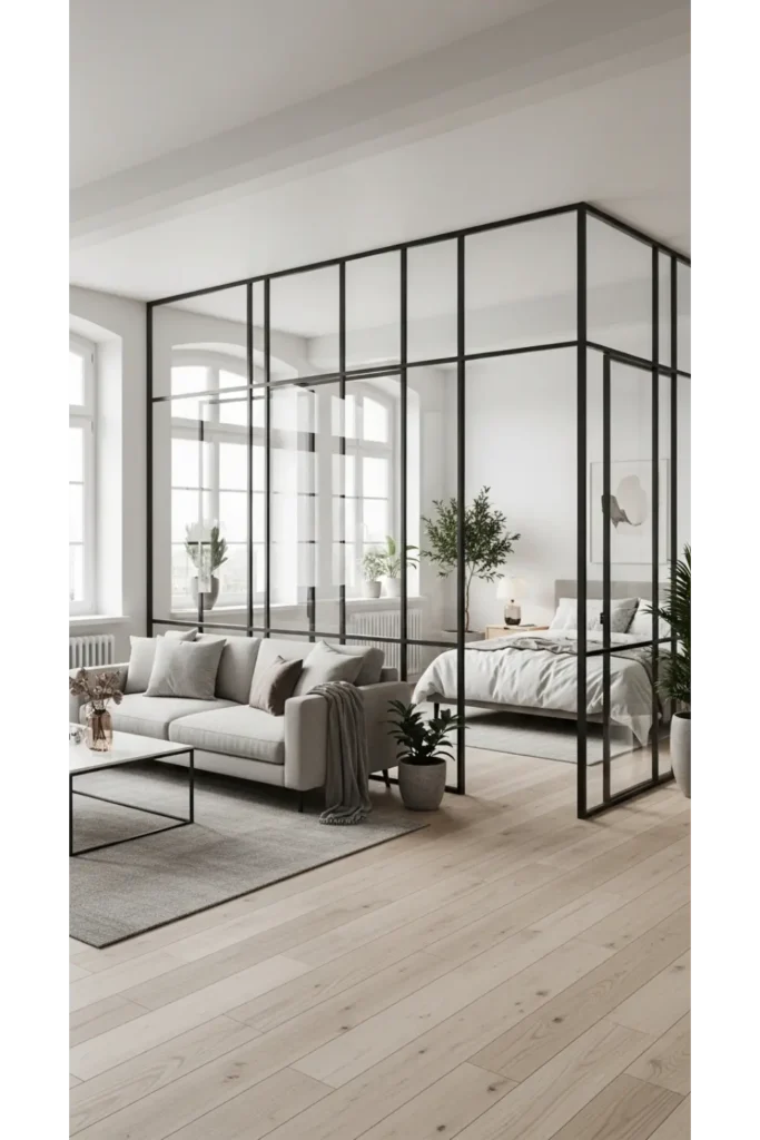 24 Tiny Loft Concepts for Small Budgets 19 Glass Partition Loft