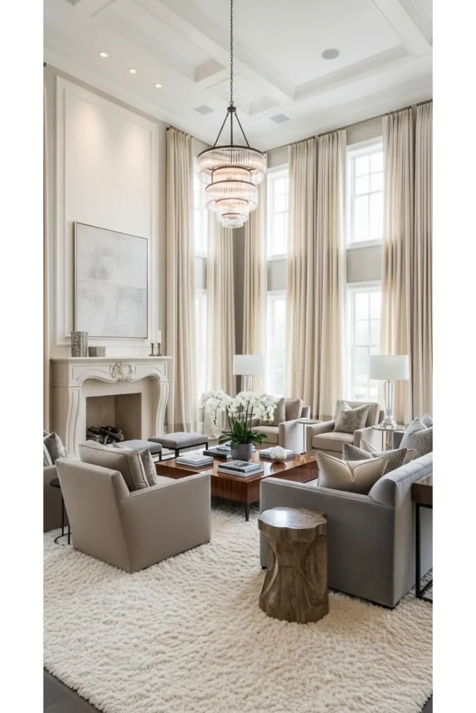  High Ceiling Drama With Soft Furnishings