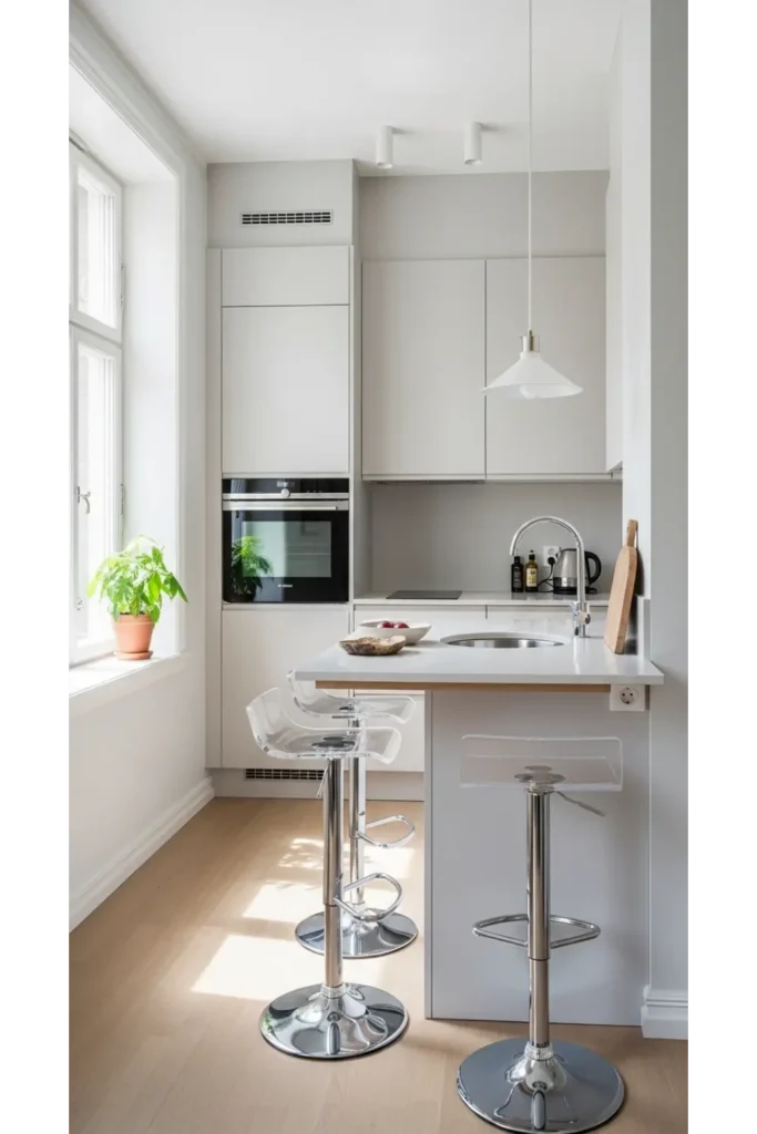 Incorporate Glass or Acrylic Bar Stools