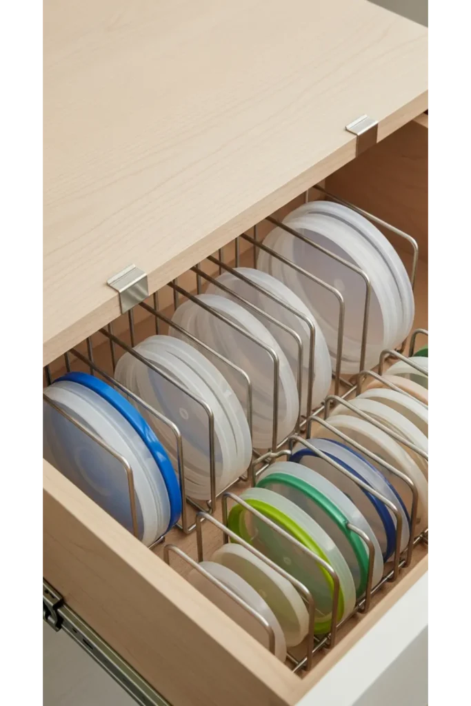 21 Small Kitchen Organization Hacks for Tiny Spaces 17 Inside Drawer Lid Storage