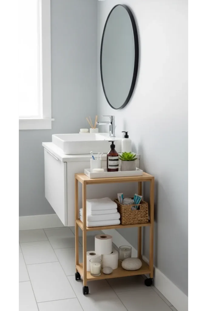 Install a Slim Rolling Storage Cart