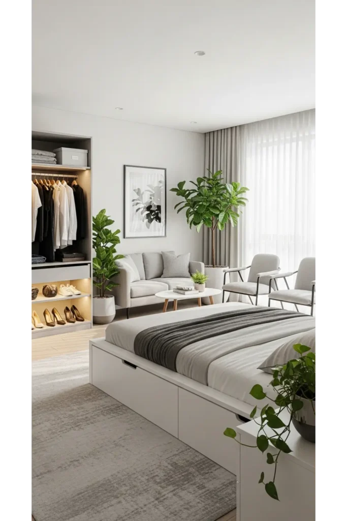 19+ Bedroom Layout Design Tricks for Comfort and Style 9 Integrate Smart Storage Into Layout