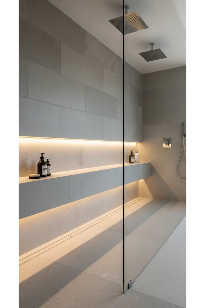 Integrated Shower Ledge Design
