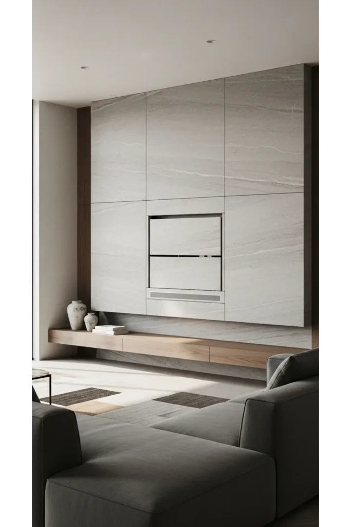 23+ Modern Living Room Decor Ideas for Sleek Homes 13 Integrated Technology Design