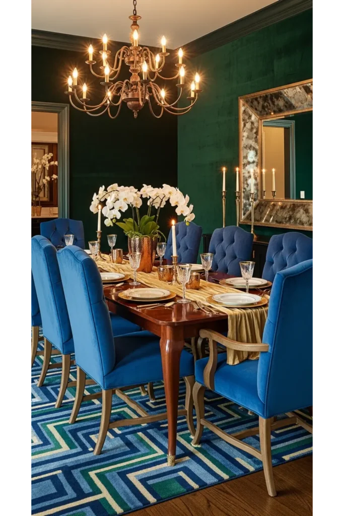 23 Elegant Dining Room Designs, Sophisticated Interiors 22 Jewel-Toned Dining Room