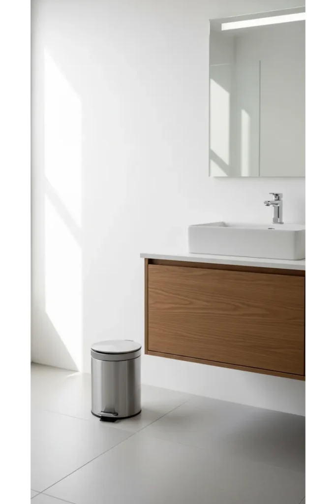 24+ Bathroom Organization Hacks for a Clutter-Free Space 24 Keep a Small Trash Can Within Reach