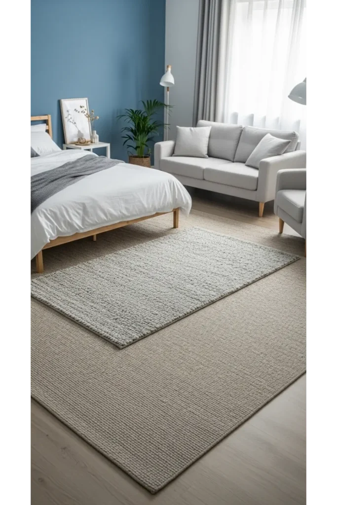 20+ Cozy Bedroom Designs That Feel Warm and Inviting You’ll Never Want to Leave 11 Layered Area Rugs