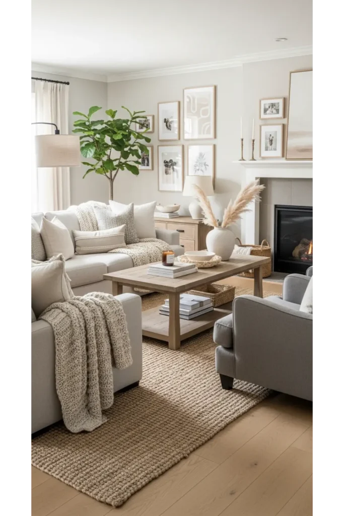 Aesthetic Living Room Designs You'll Love 22+ Ideas 22 Layered Neutral Family Living Room