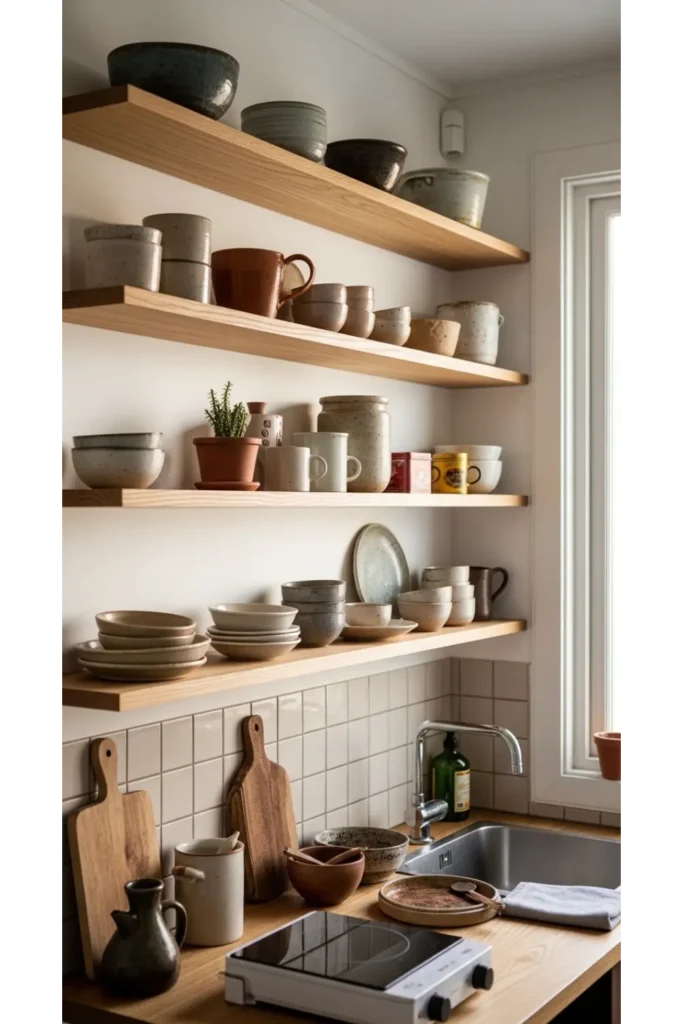 Layered Open Shelving for Smart Display