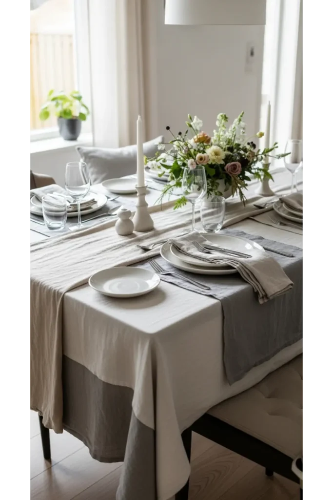 Layered Table Linens with Natural Texture