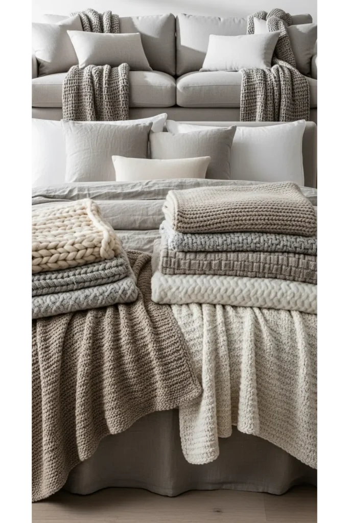 Japandi Bedroom 23 Calm Cozy Retreat Ideas 19 Layered Throw Blankets