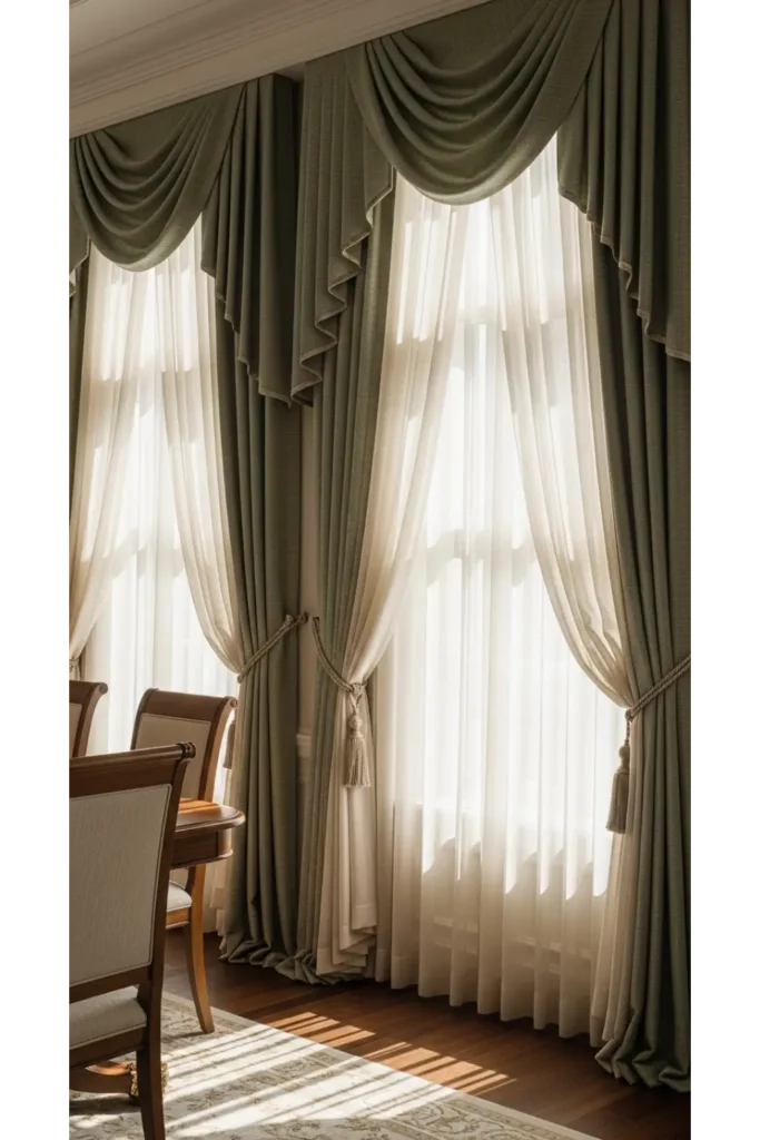 23 Dining Room Inspirations For Elegant Living 21 Layered Window Treatments