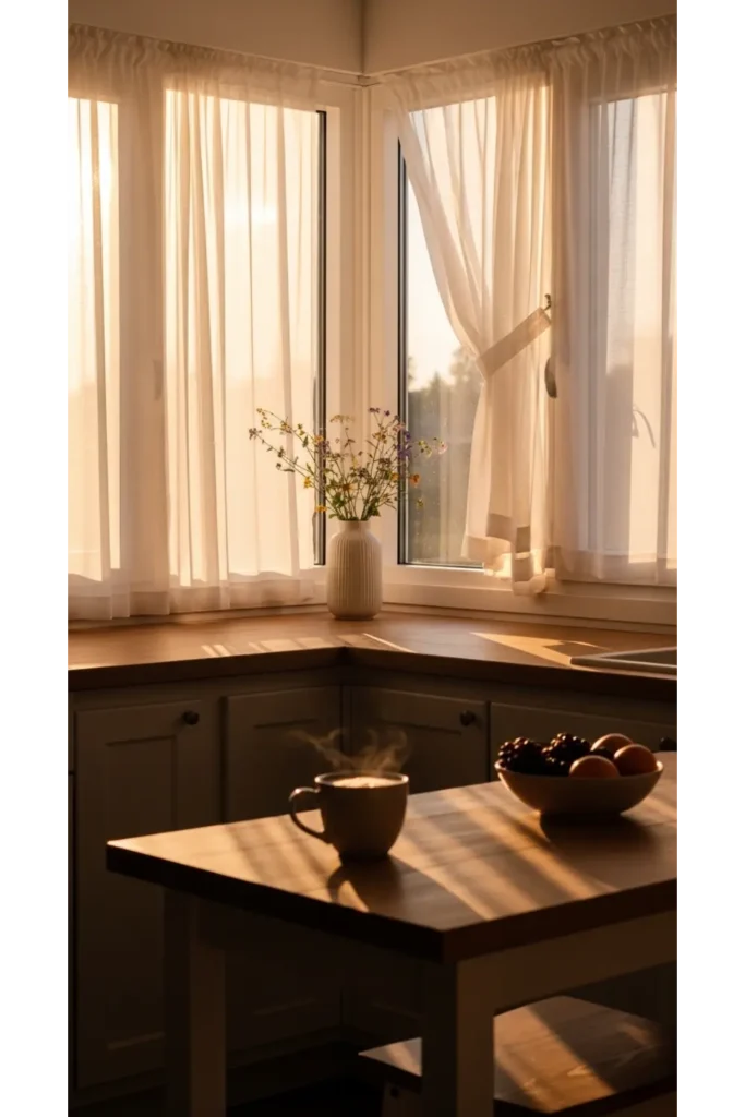 23 Cozy Kitchen Ideas For Warm, Inviting Homes 19 Layered Window Treatments for Warmth