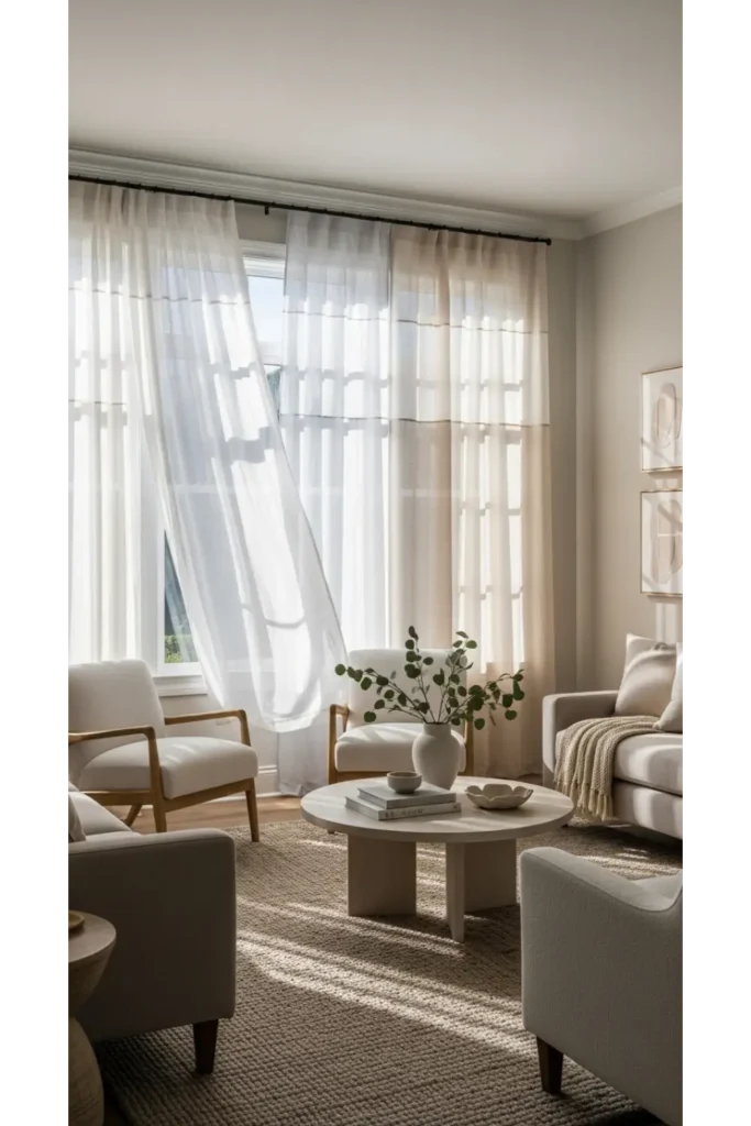 22+ Living Room Ideas That Refresh Any Style 12 Light Filtering Window Layers for a Softer Atmosphere