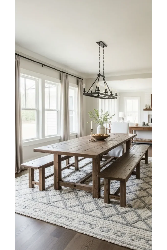 22+ Modern Farmhouse Dining Room Ideas 11 Long Table Entertaining Dining Room