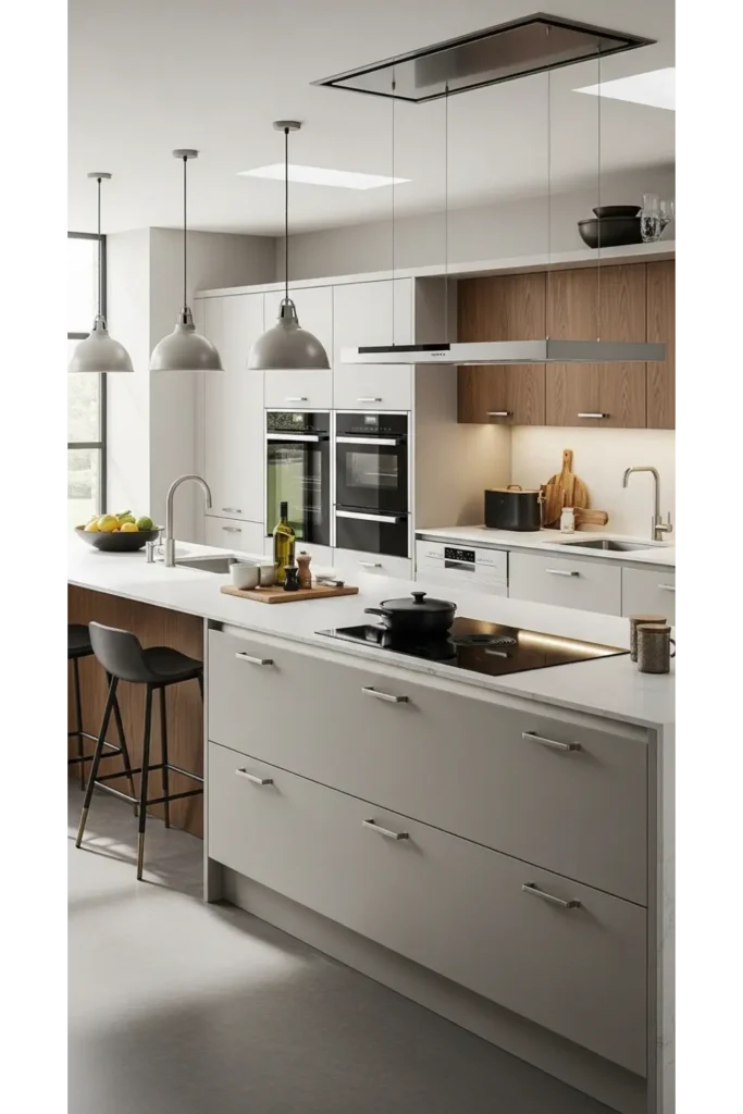 24 Open Kitchen Design Concepts For Spacious Living 11 Low Profile Built In Appliances