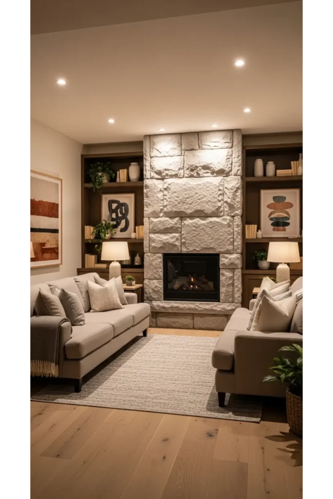 24+ Luxury Living Room Inspirations High End Homes 13 Luxury Living Room with Indoor Fireplace Wall