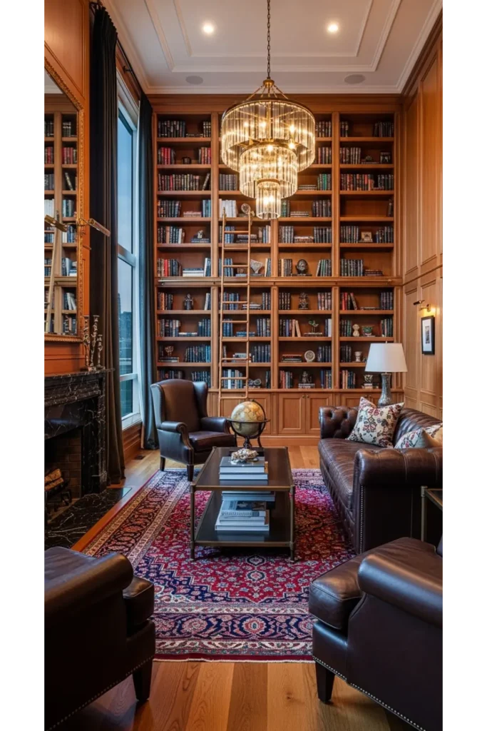 24+ Luxury Living Room Inspirations High End Homes 19 Luxury Living Room with Library Wall