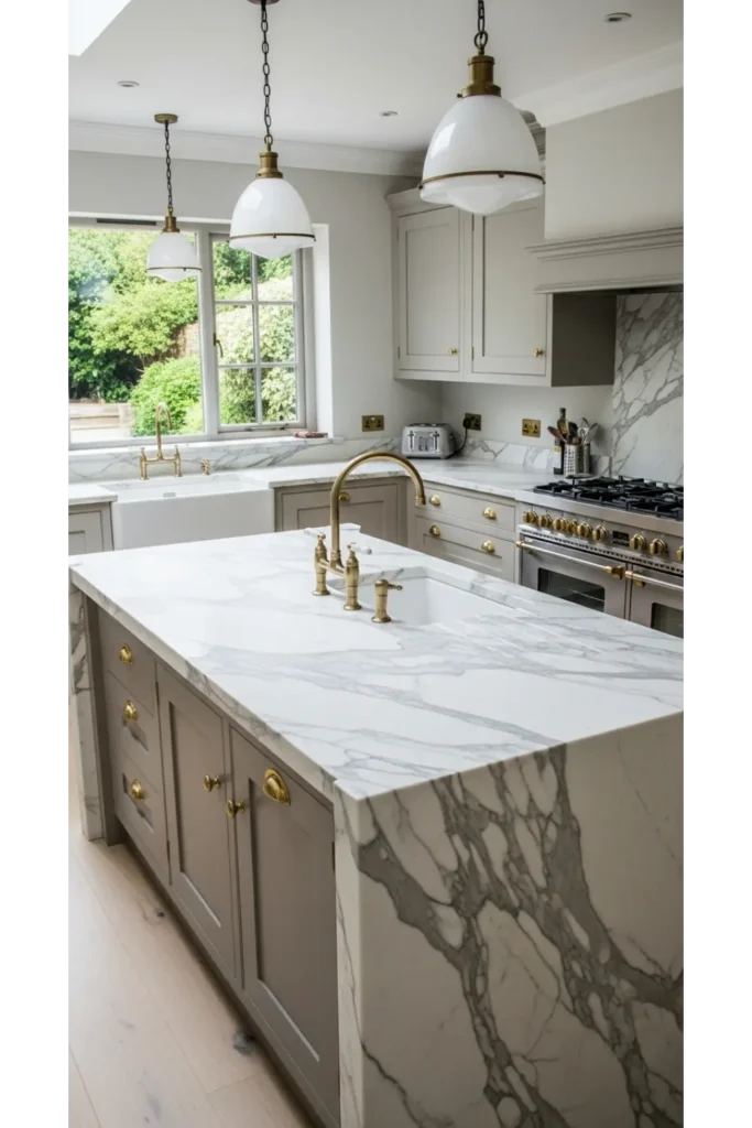 Marble Countertops with Subtle Veining