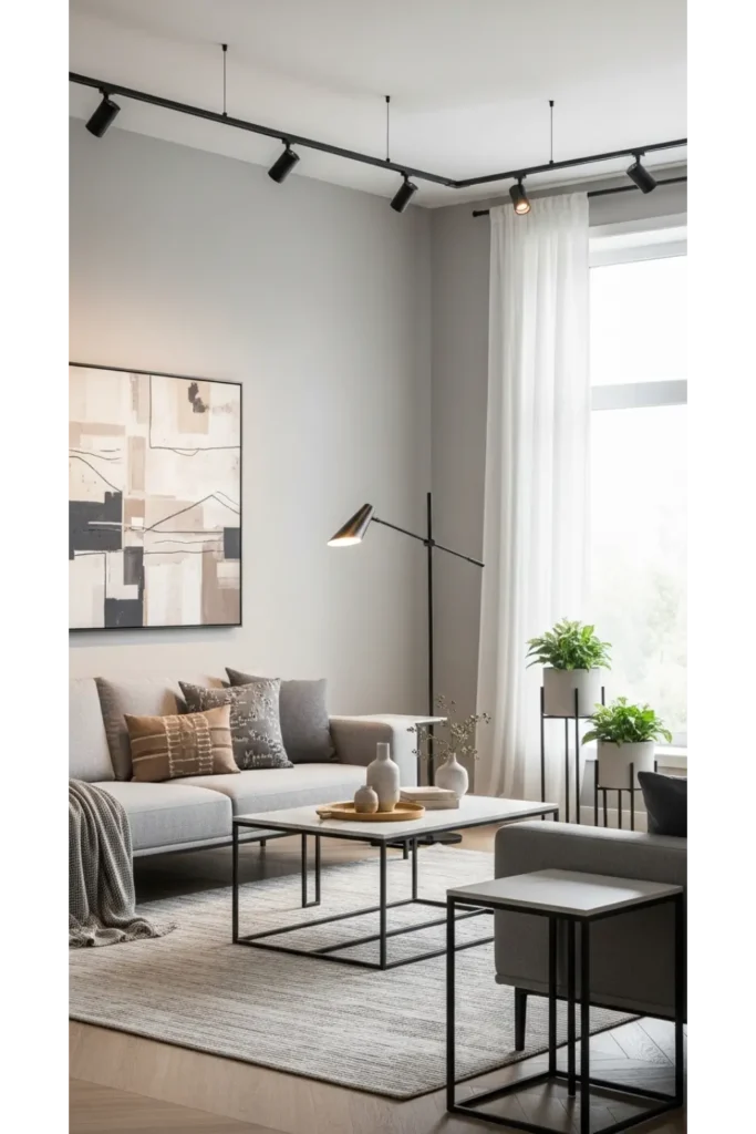 23+ Modern Living Room Decor Ideas for Sleek Homes 12 Matte Black Details