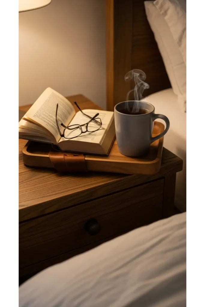 Japandi Bedroom 23 Calm Cozy Retreat Ideas 23 Minimal Bedside Tray