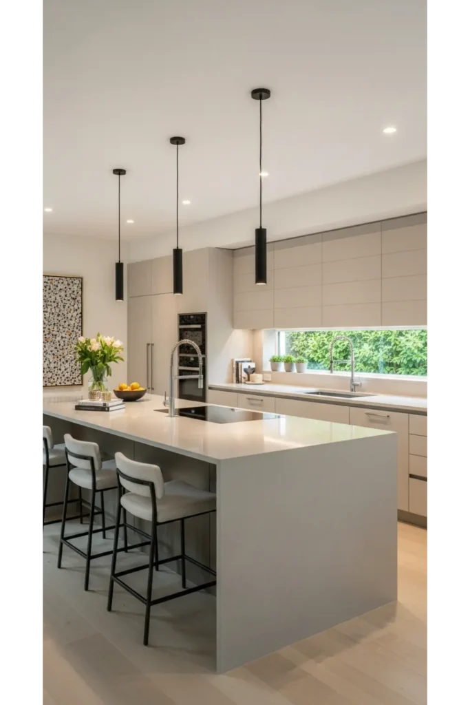 24 Open Kitchen Design Concepts For Spacious Living 5 Minimal Cabinetry With Clean Lines