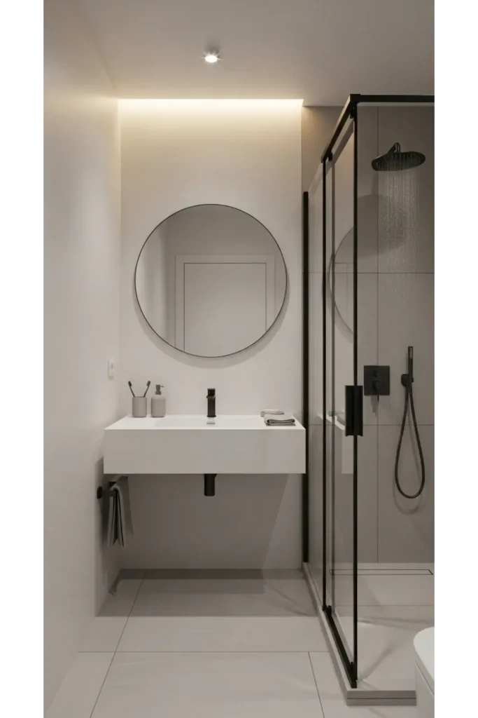 22 Tiny Bathroom Ideas Save Space With Style 23 Minimal Styling With Defined Zones