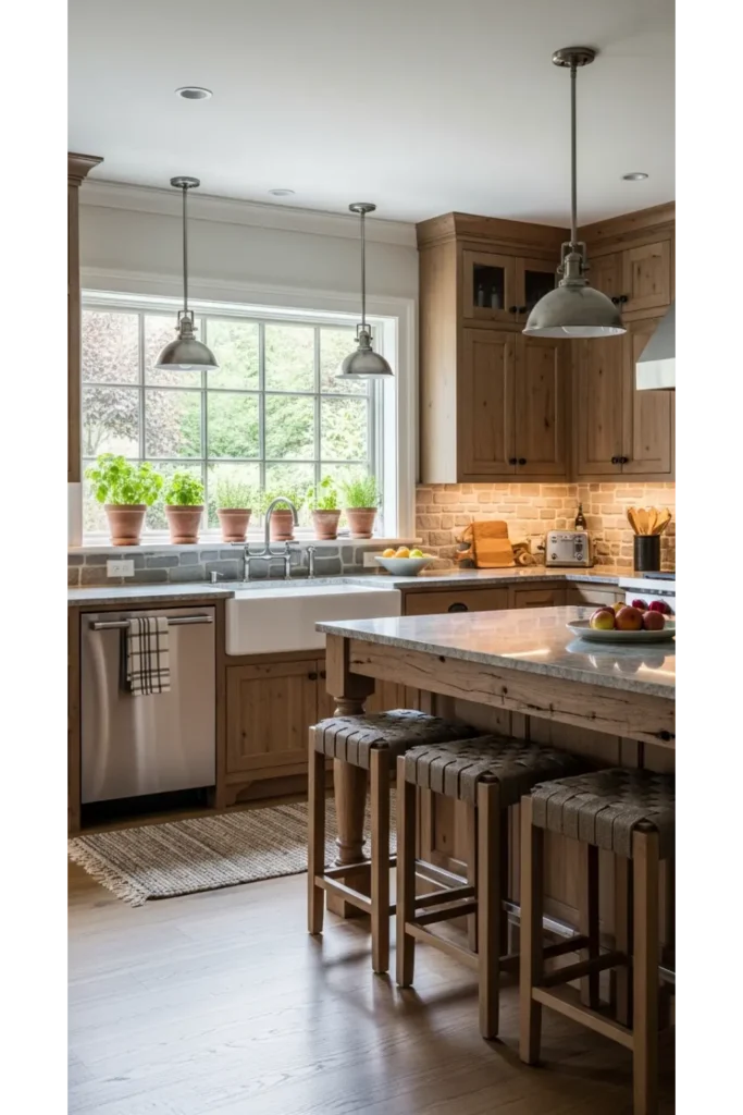 23 Cozy Kitchen Ideas For Warm, Inviting Homes 21 Mixed Materials for Visual Comfort