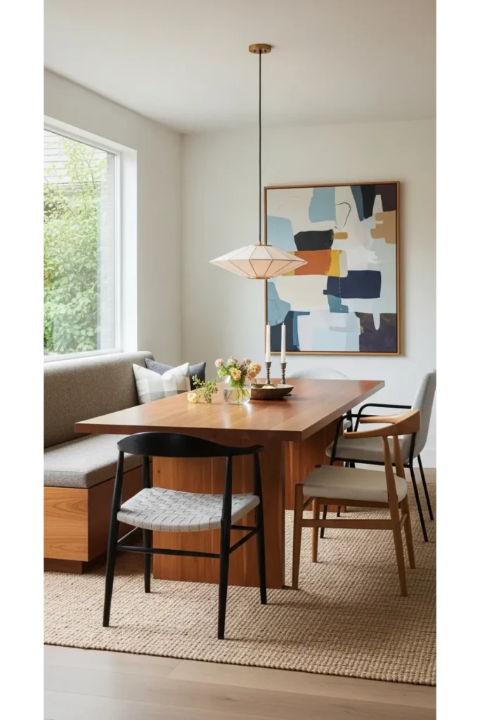 21 Dining Room Decor Ideas You’ll Love This Year 5 Mixed Seating for a Relaxed Look