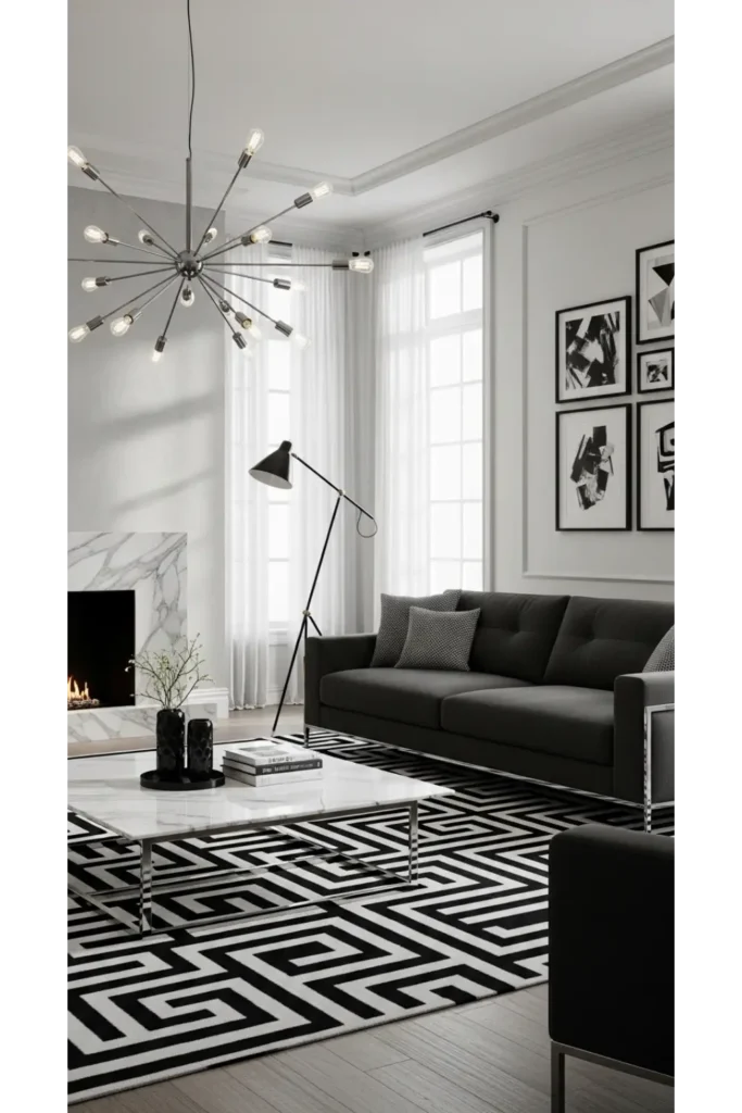 24+ Luxury Living Room Inspirations High End Homes 22 Monochrome Black and White Luxury