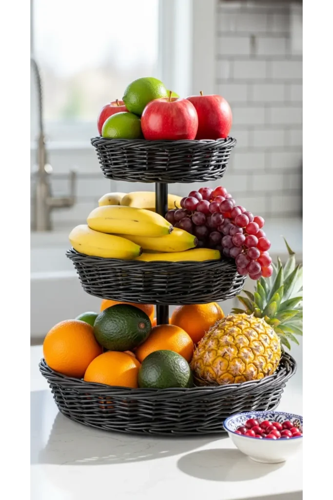 21 Small Kitchen Organization Hacks for Tiny Spaces 21 Multi Tier Fruit Baskets