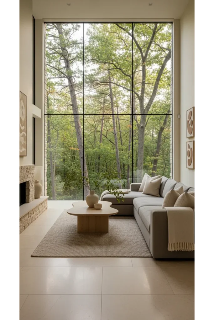 24+ Luxury Living Room Inspirations High End Homes 20 Nature View Framed Living Room