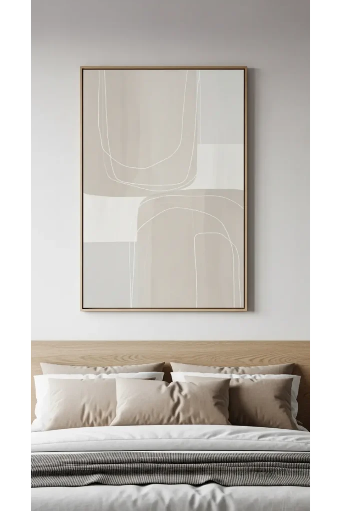 Japandi Bedroom 23 Calm Cozy Retreat Ideas 17 Neutral Abstract Art