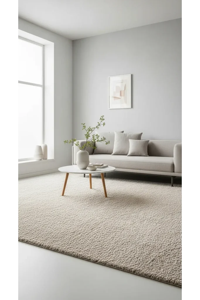 23 Minimalist Living Room Ideas for Calm Homes 12 Neutral Area Rugs
