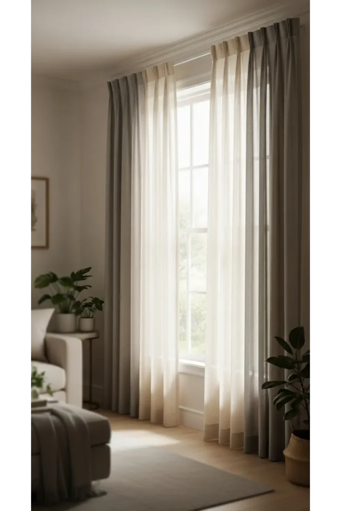 Curtains Living Room Inspirations 21+ Cozy Ideas That Add Privacy 21 Neutral Curtains with Subtle Shine