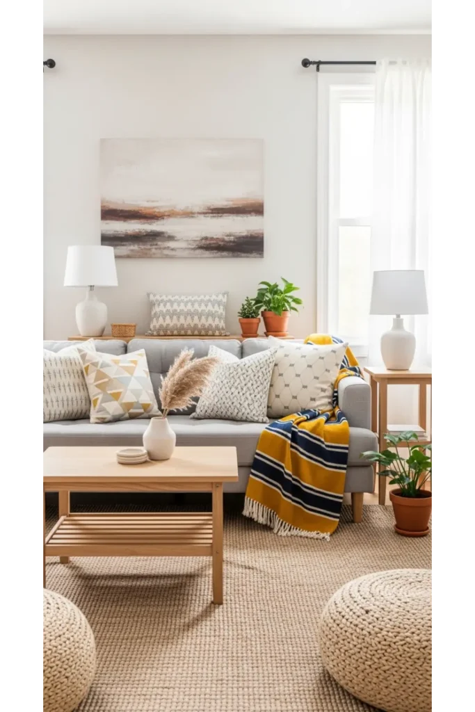 Neutral Palette with Bold Textiles