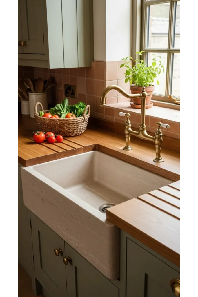 20 Earthy Kitchen Ideas For Natural And Warm Interiors 18 Neutral Stone Sinks