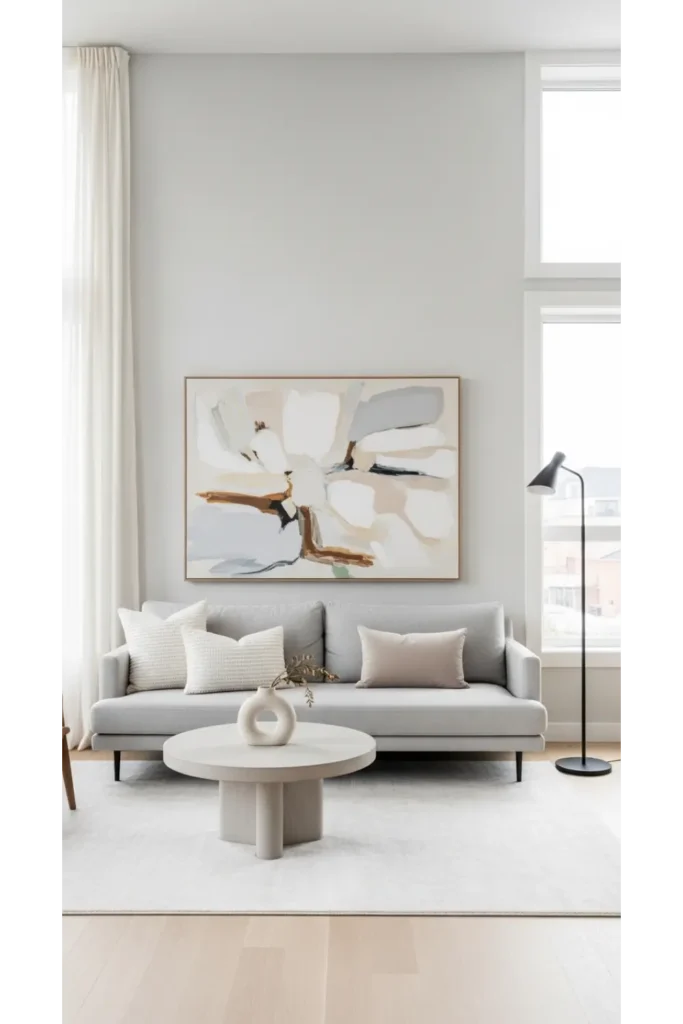 23 Minimalist Living Room Ideas for Calm Homes 18 Neutral Wall Art Themes