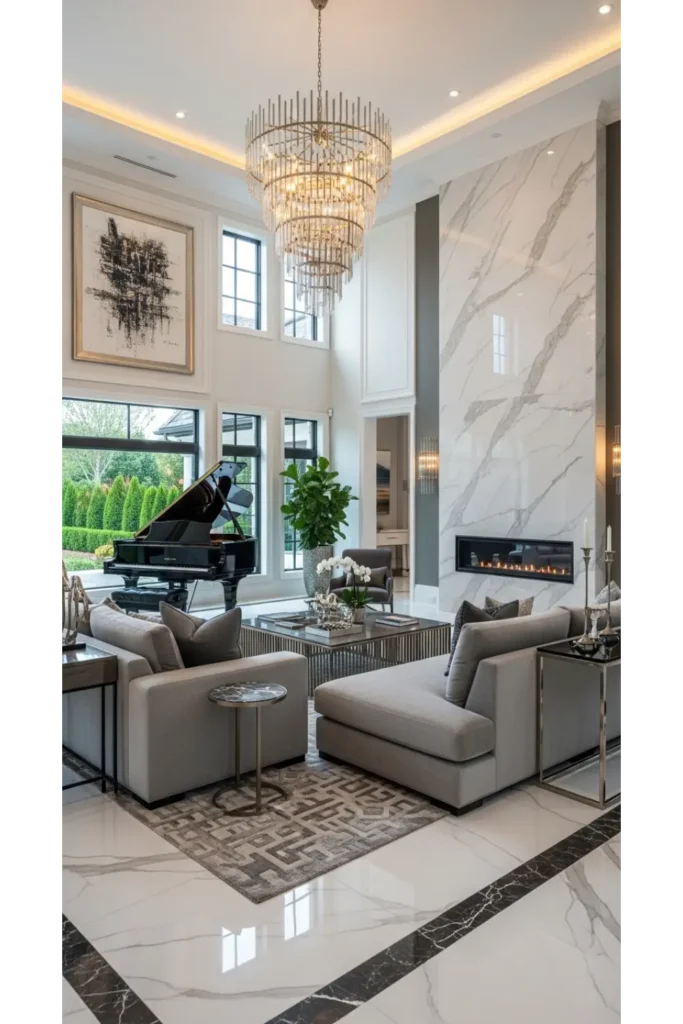 24+ Luxury Living Room Inspirations High End Homes 11 Open Concept Mansion Lounge
