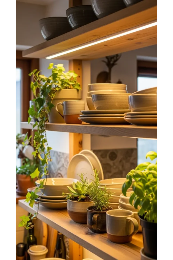 20 Earthy Kitchen Ideas For Natural And Warm Interiors 5 Open Shelving In Natural Wood